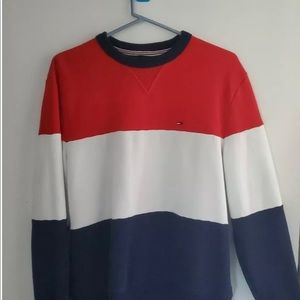 Tommy Hilfiger Long Sleeve Ribbed Crew Neck Pullover Sweatshirt Size M